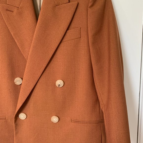 Acne Studios dark burnt orange double breasted suit blazer jacket US 2 4 - Picture 2 of 16